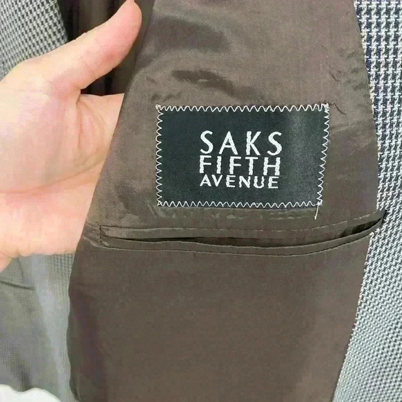 GIORGIO ARMANI Men's Pure Virgin Wool Plaid Sport Blazer Gray Size 44L - Picture 8 of 13